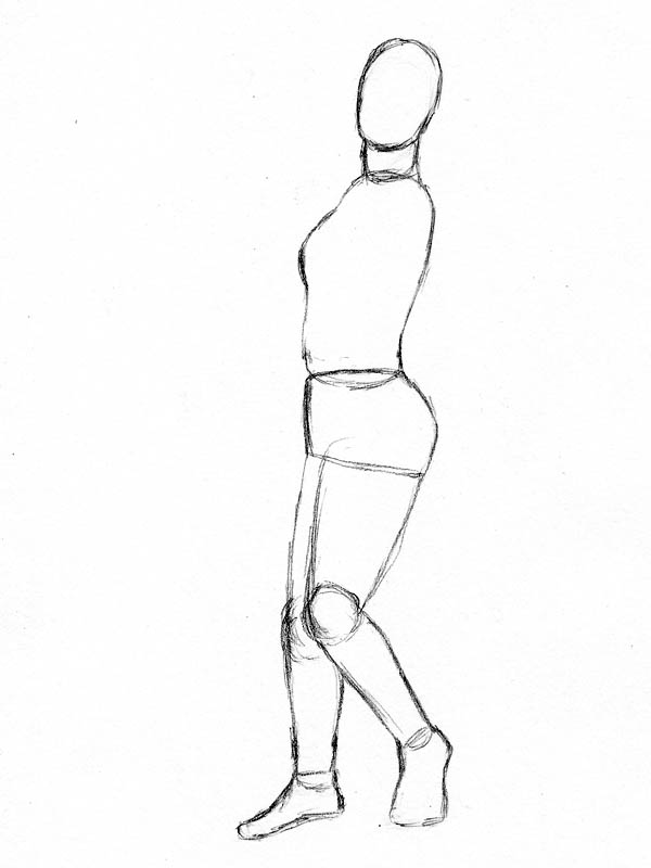 how to draw woman figure right leg