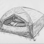 how to draw a tent
