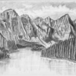 how to draw mountains final drawing