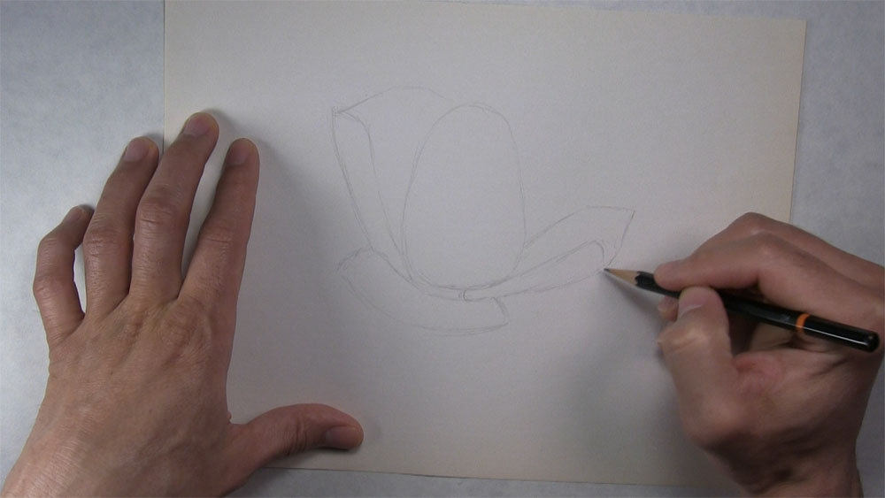 draw some basic shapes for the petals - step 2