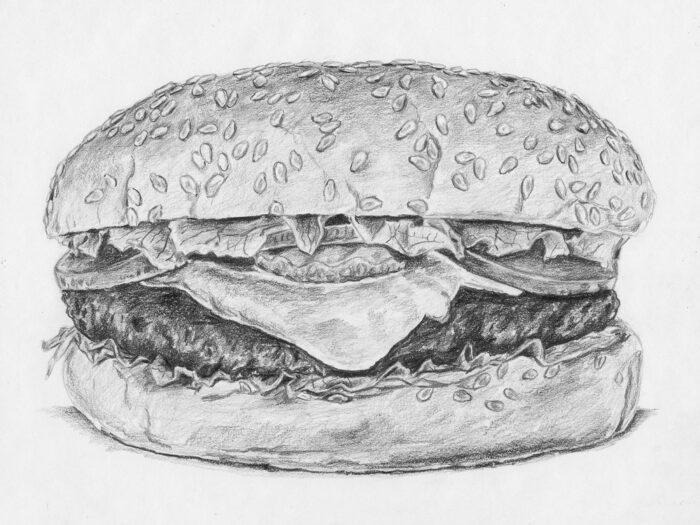 how to draw a hamburger