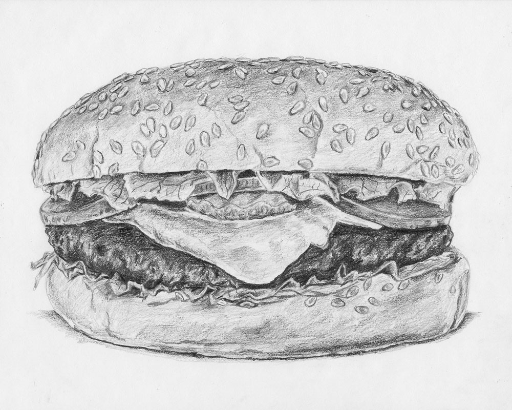 how to draw a hamburger