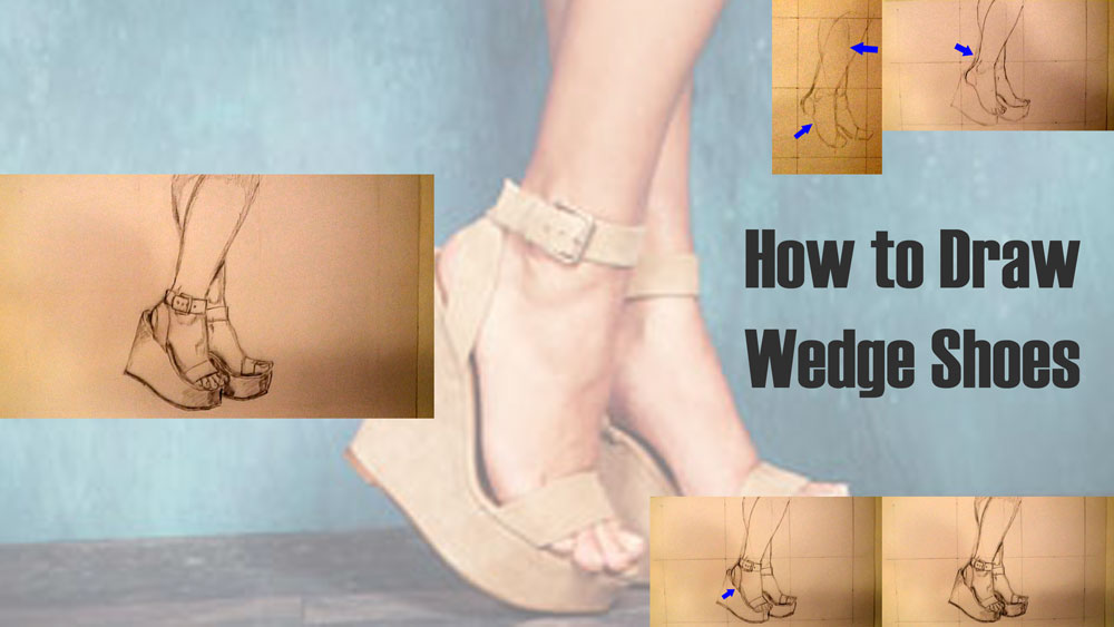 how to draw wedge shoes title