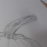 draw ridges in the pumpkin stem
