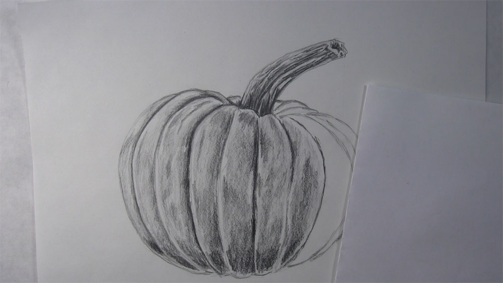 draw more shading on the pumpkin stem