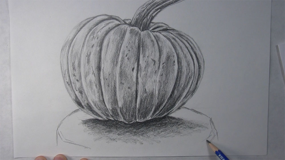 draw a stump under the pumpkin