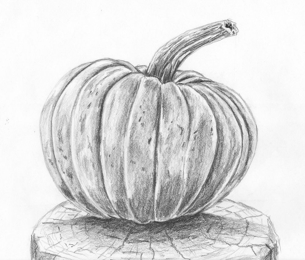 how to draw a pumpkin final result