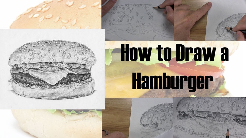 how to draw a hamburger step by step