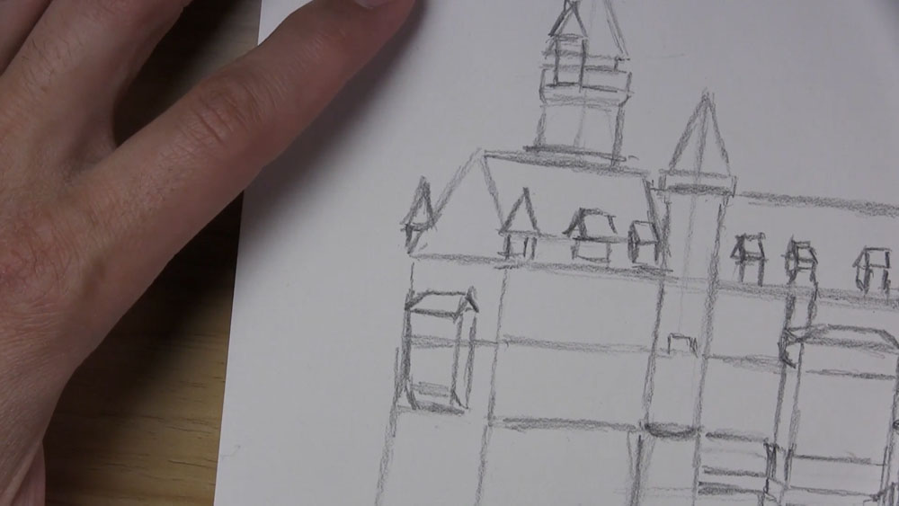 draw a protrusion on the castle's left side