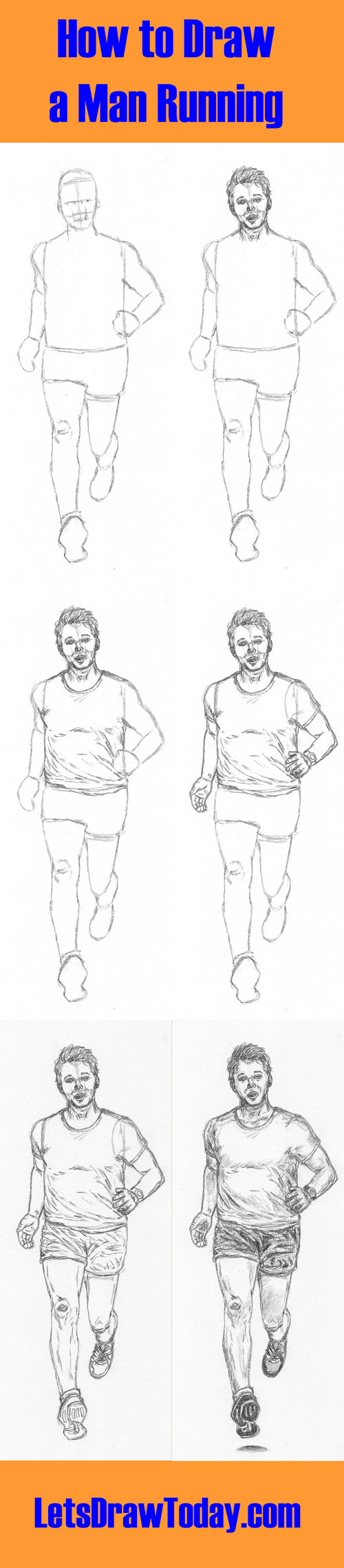 How to Draw a Man Running - Let's Draw Today