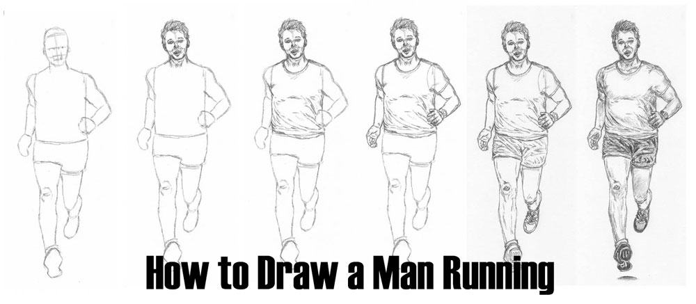 Vector Sketch of Man Runs into the Distance View from the Back Art Print   Farferros  Artcom  Vector sketch Drawing people Person drawing
