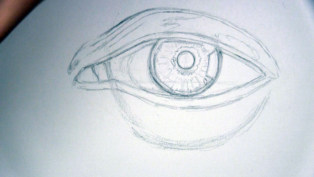 sketch the bottom of the hidden eyeball