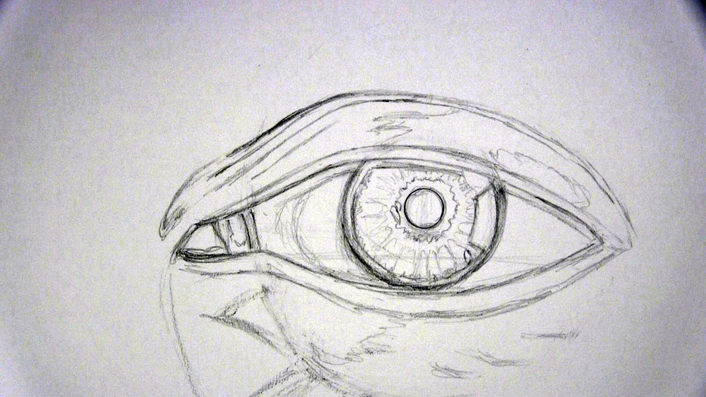 draw highlights and shadows on the inner corner of the eye