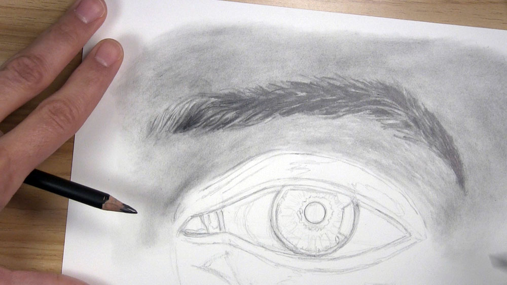finish drawing the eyebrow