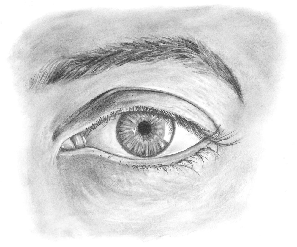 how to draw a realistic eye final result