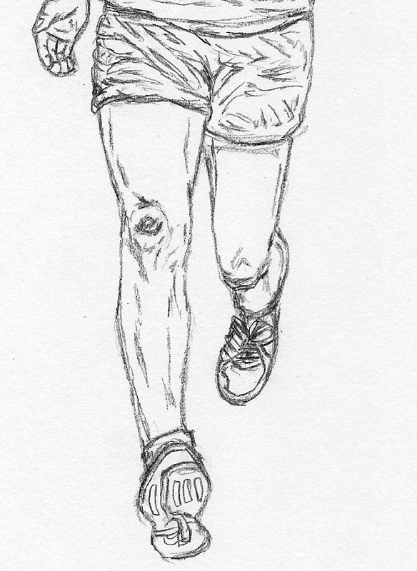 draw details on the man's legs