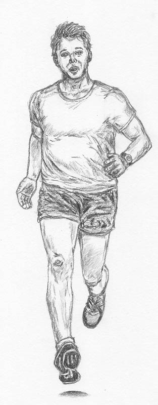 man running final drawing