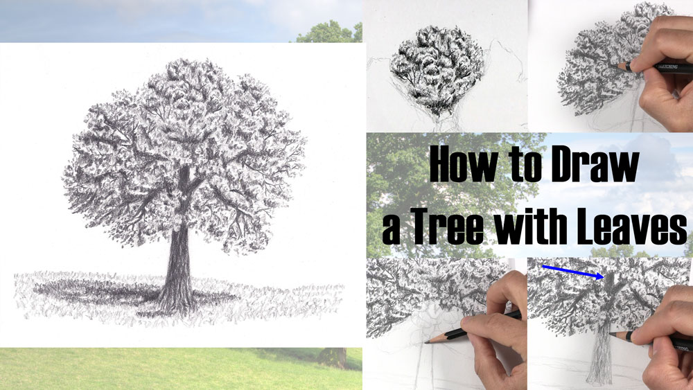 how to draw a tree with leaves title