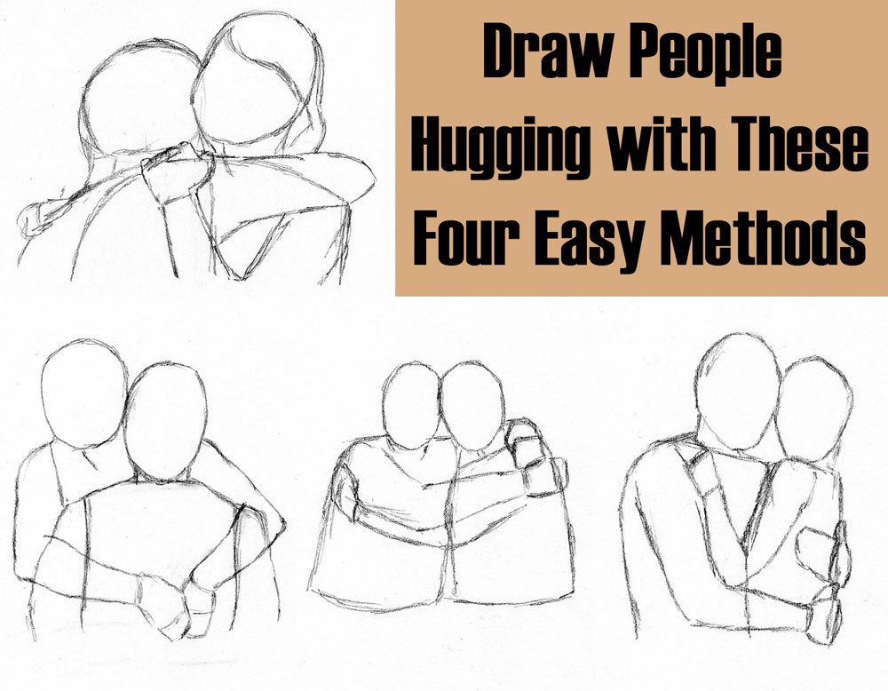 draw people hugging title. 