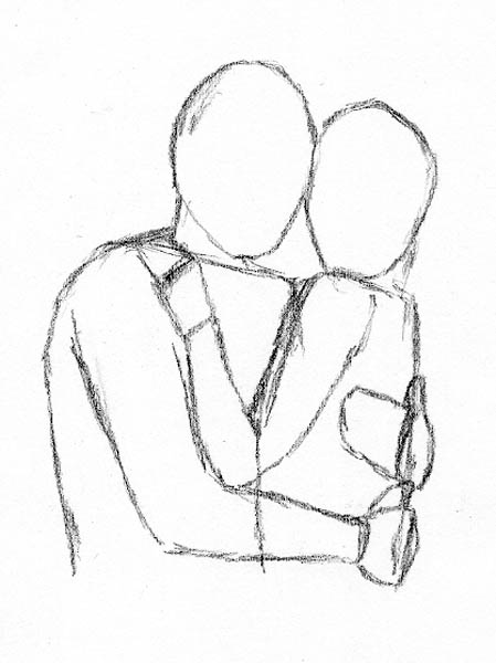 draw face to face hugs