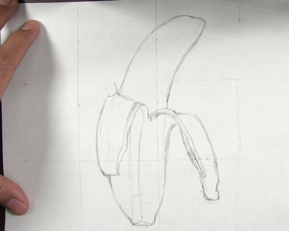 draw the right peel of the banana