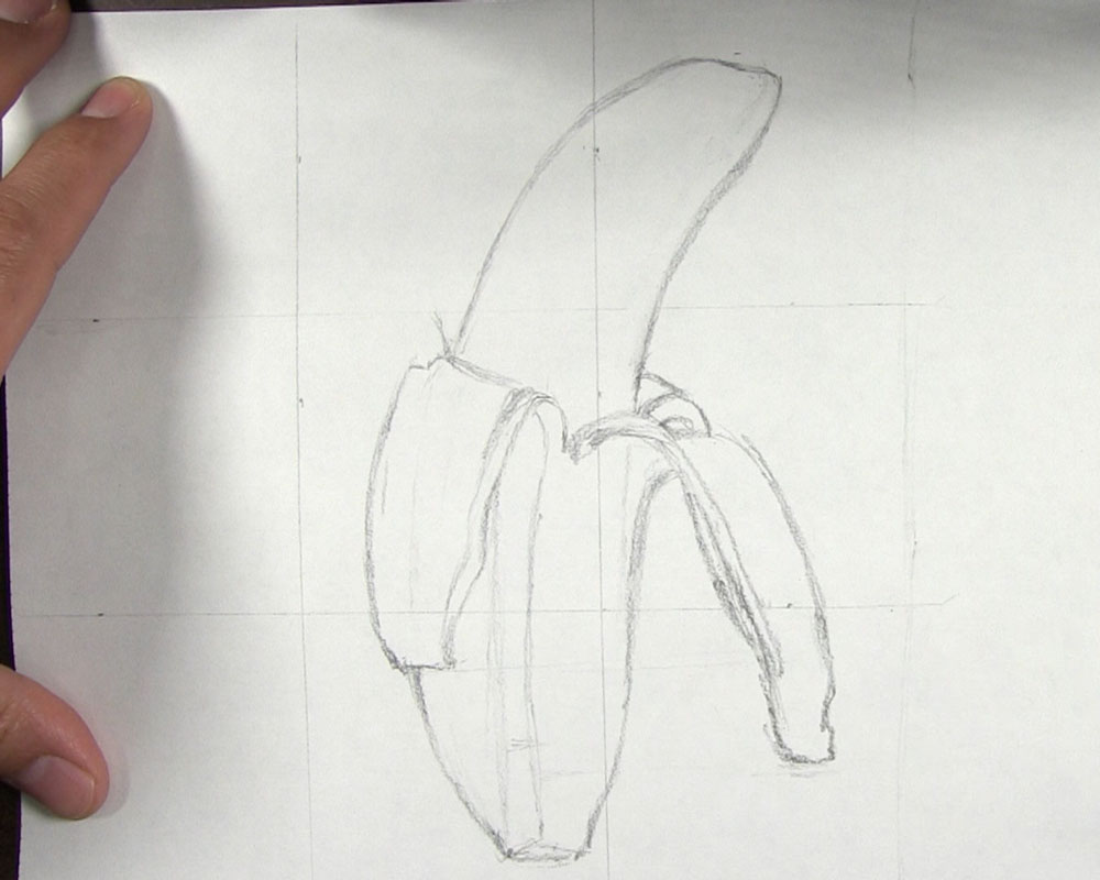 draw the rear peel of the banana