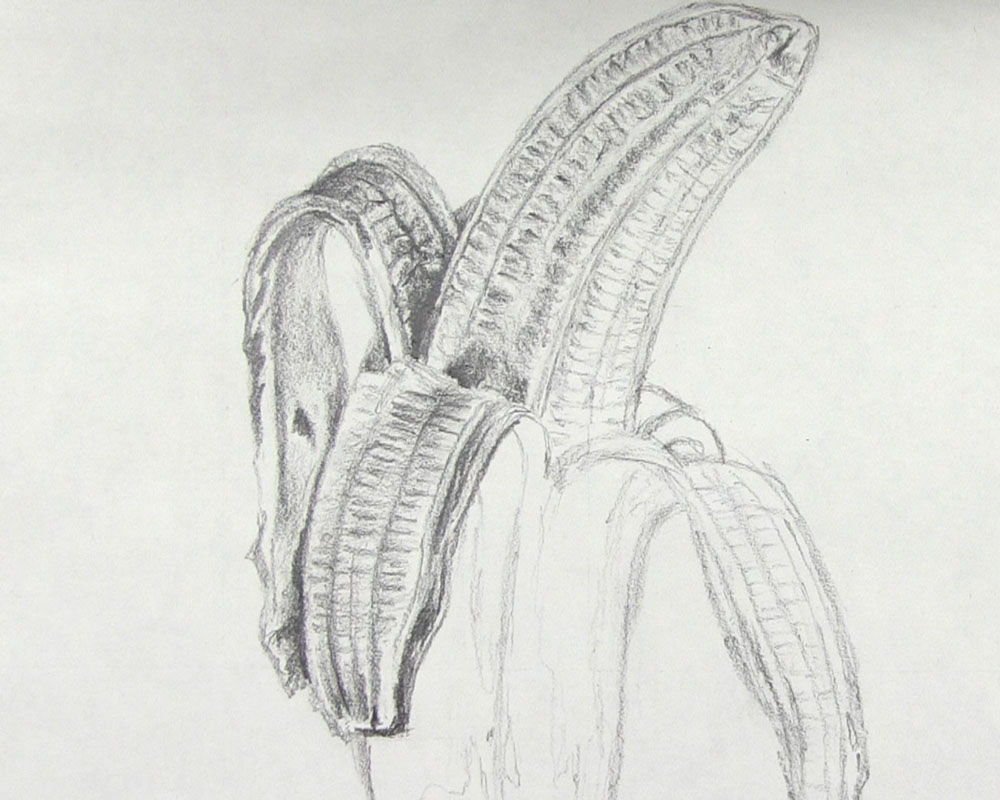 draw more shading on the peeled banana center