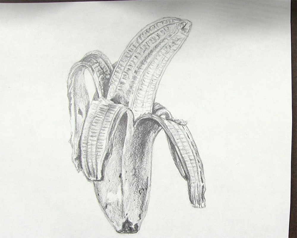 how to draw a peeled banana final result