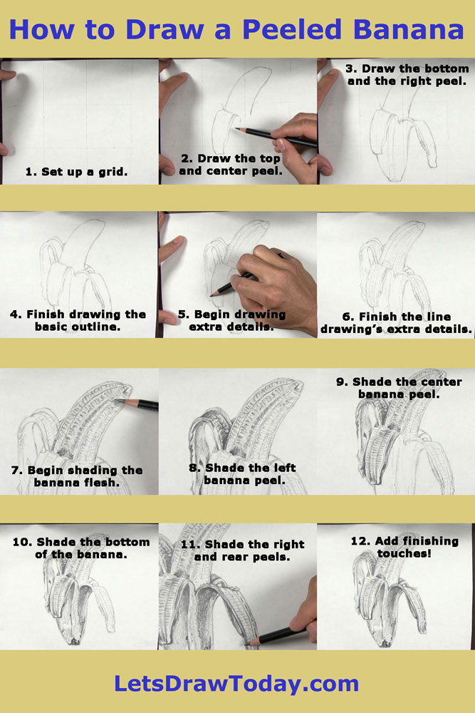 how to draw a peeled banana recap