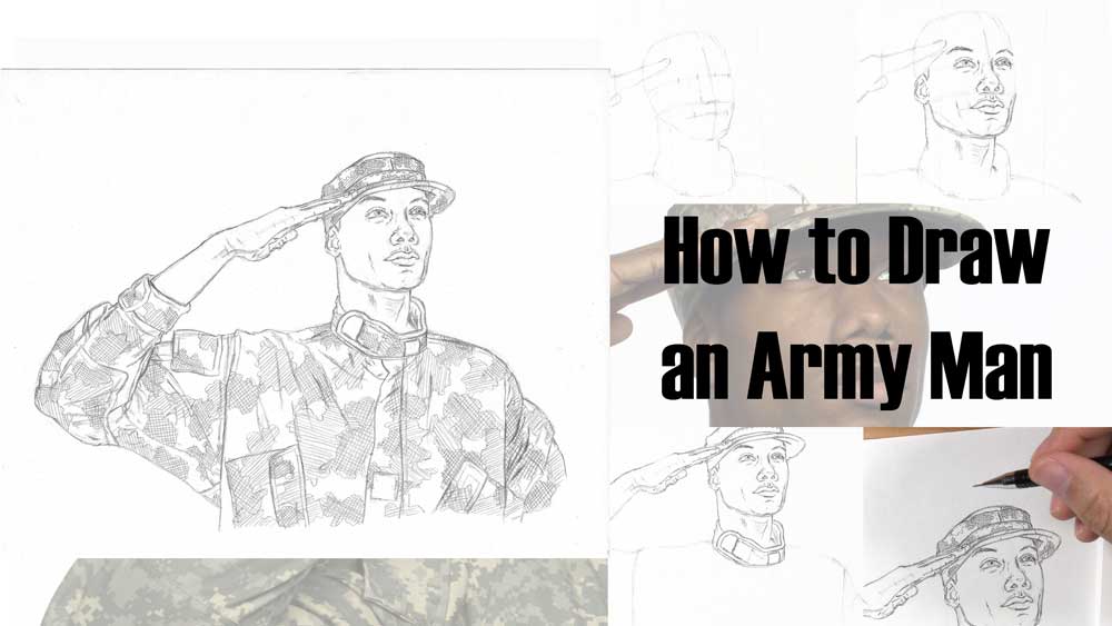 how to draw an army man title