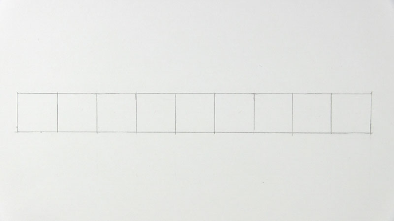 draw 9 boxes for pencil shading value scale