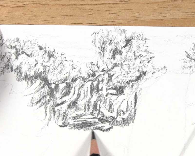 draw waterfall left cliff shading
