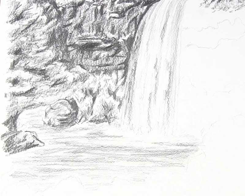 draw darker ripples under waterfall