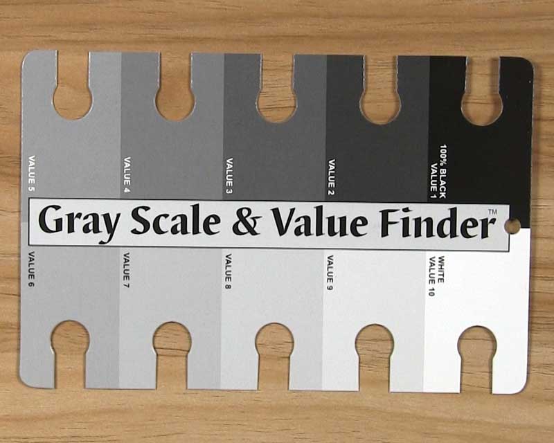 gray scale and value finder for pencil shading