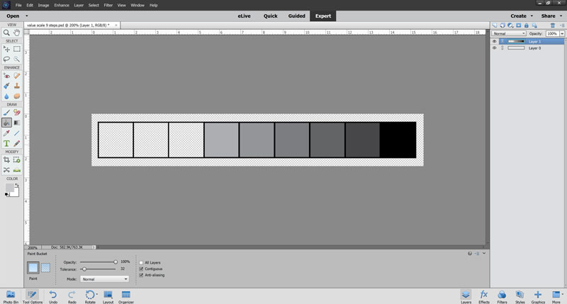 making value scale in photoshop