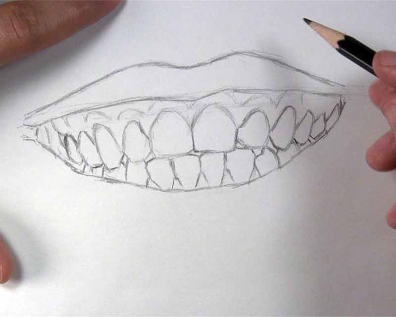 sketch top lip outline