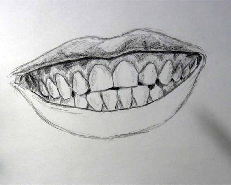 sketch darker value top lip